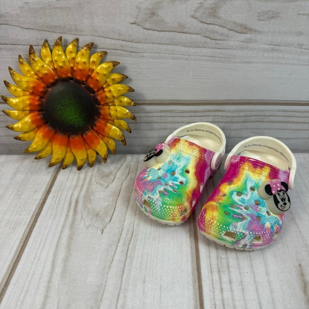 Kids Crocs Minnie Mouse Tie Dye Clogs Size C6